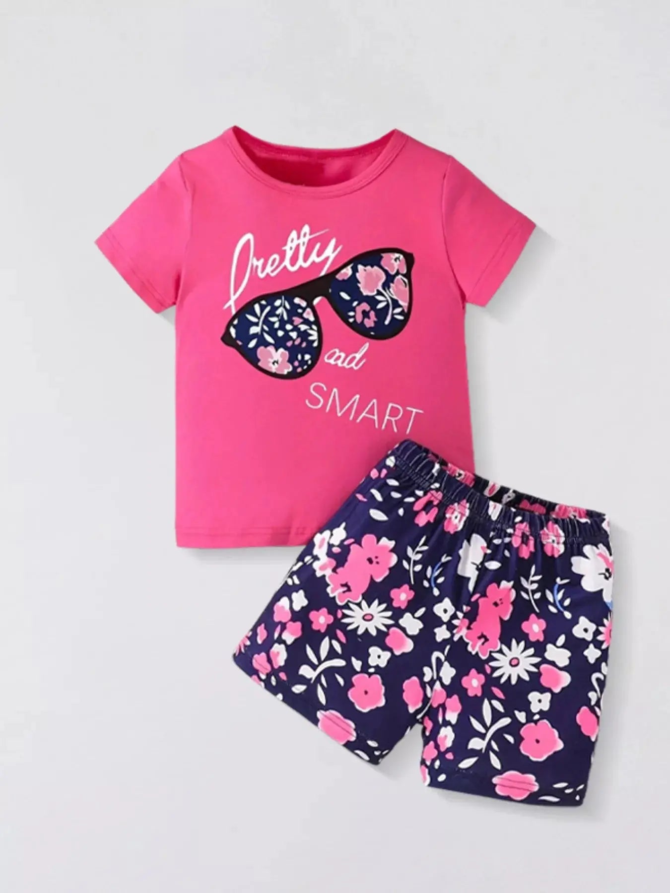 Children's Floral Sunglasses Tee and Shorts Set New Era Fashion LLc