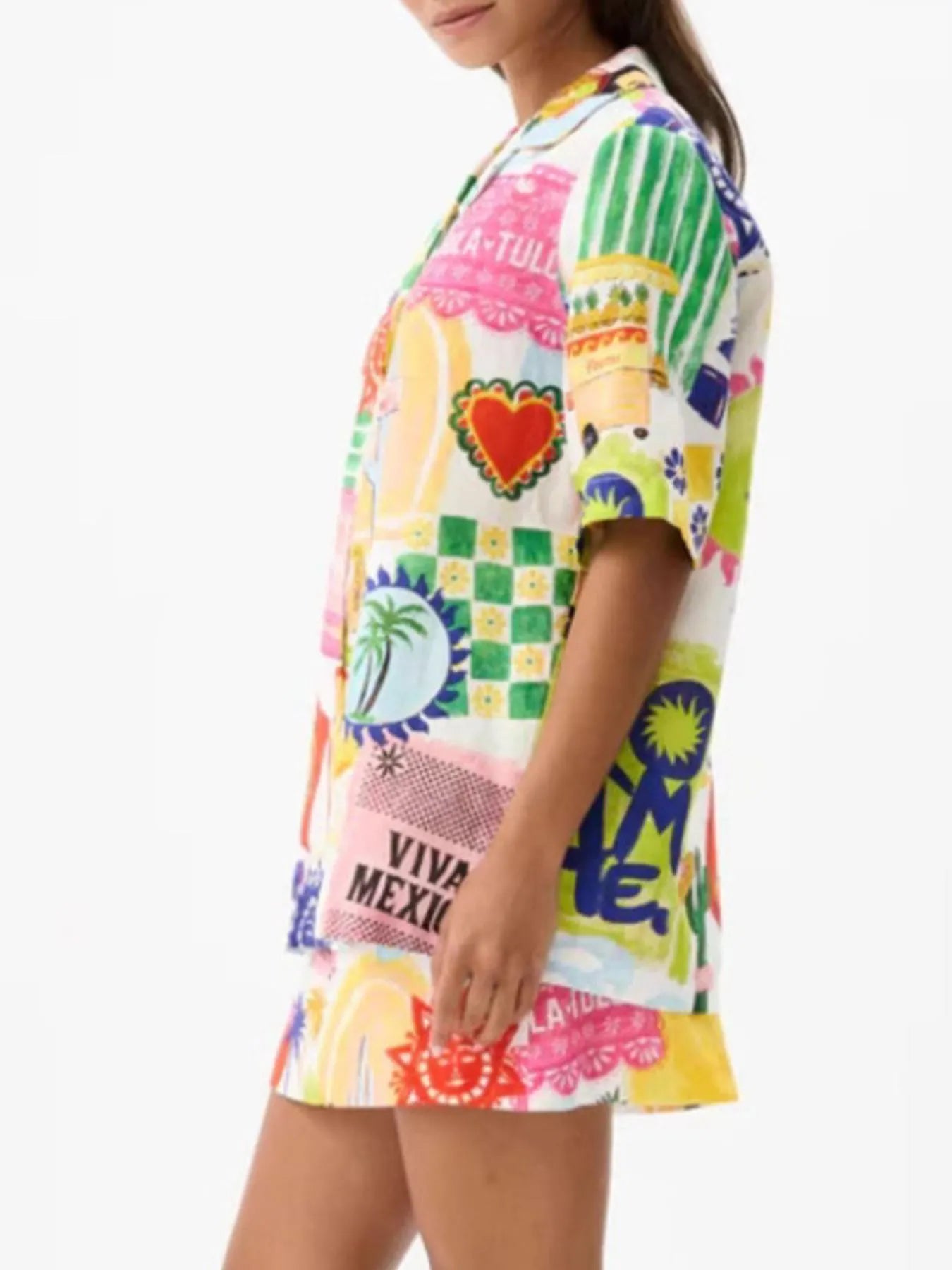 Printed Button Up Shirt and Skirt Set See size chart under “more details” The Fashion Celestial
