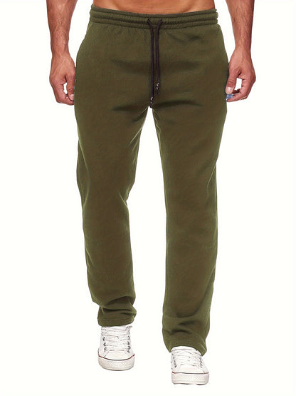 Men'S Fashion Casual Solid Color Fleece-Lined Joggers NovaCart