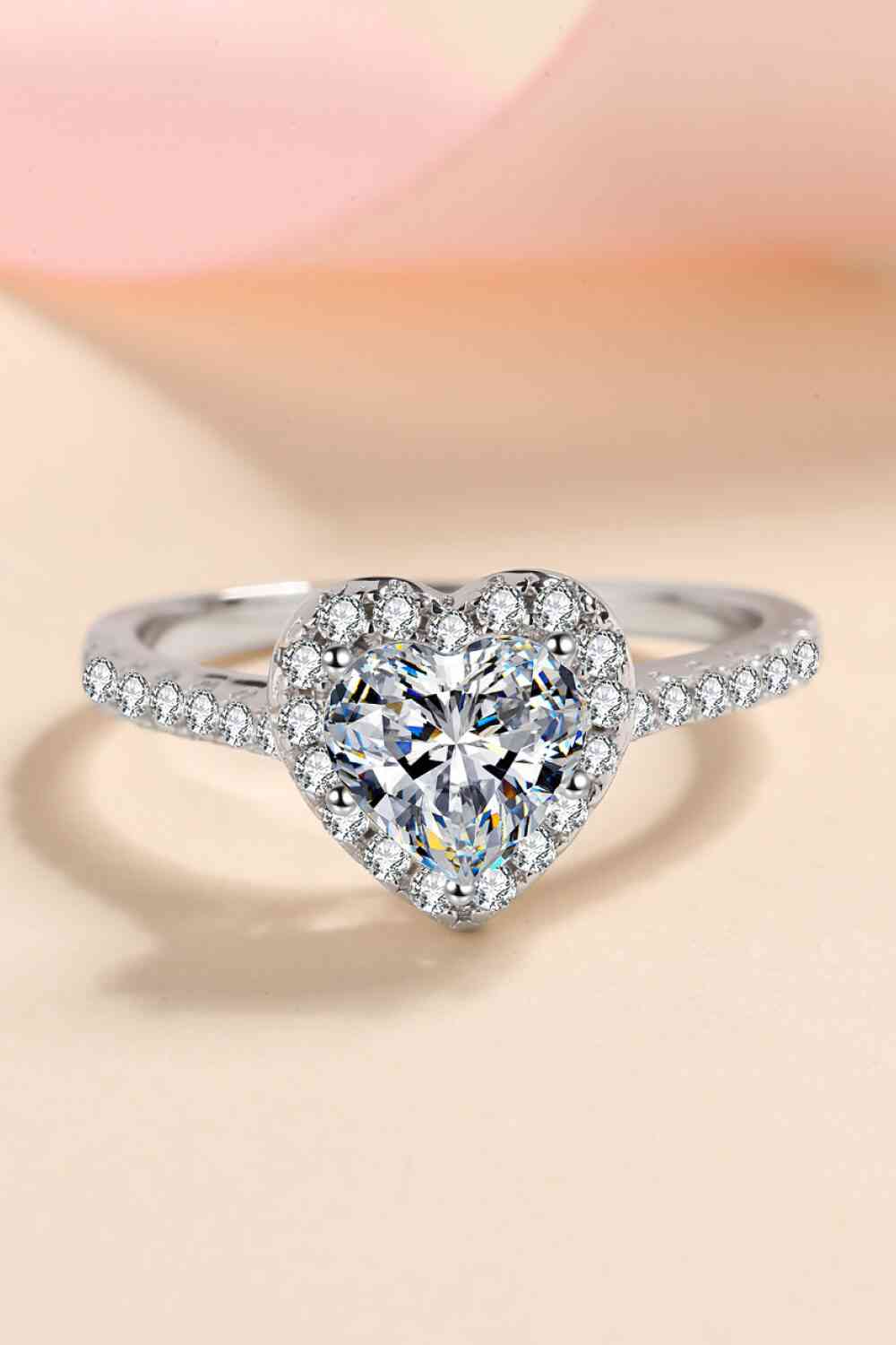 LuxeSpark 1 Carat Moissanite Heart-Shaped Ring – Timeless Elegance in Sterling Silver See size chart under “more details” The Fashion Celestial