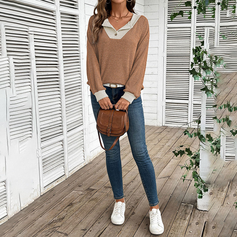 Women’s Color-Block V-Neck Pullover FitiqueFit