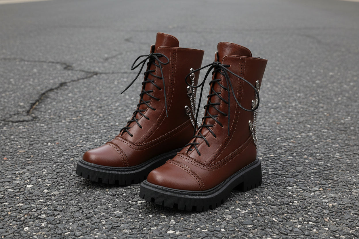 Women’s Chunky Heel Mid-Calf Dr. Style Boots – Large Size Fall & Winter Boot FitiqueFit