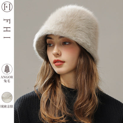 Women’s Real Rabbit Plush Hat – Big Head Circumference Warm Winter Hat FitiqueFit