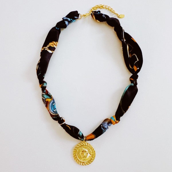 Luxe Print Medallion Pendant Scarf Necklace Shop Style & More | Fresh Looks, Everyday Deals & Free Shipping