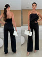 Candy-Colored Bodycon Halterneck Backless High-Waist Wide-Leg Jumpsuit FitiqueFit