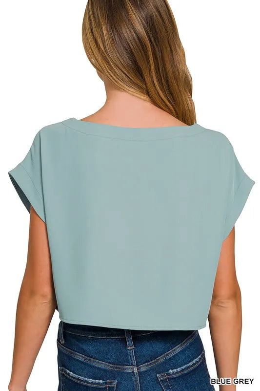 Zenana Heavy Woven Span Crop Tee & Skirt Set West2East Surf