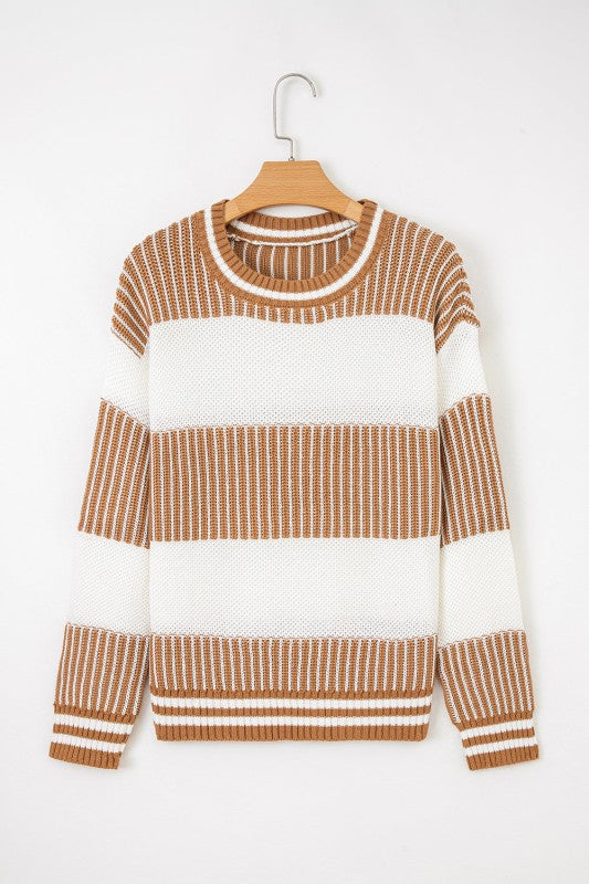 Stripe Patchwork Drop Shoulder Sweater Shop Style & More | Fresh Looks, Everyday Deals & Free Shipping