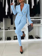 Lapel Button-Down Jacket & Slim-Fit Trousers Suit – 15 Colors XS–XXL FitiqueFit