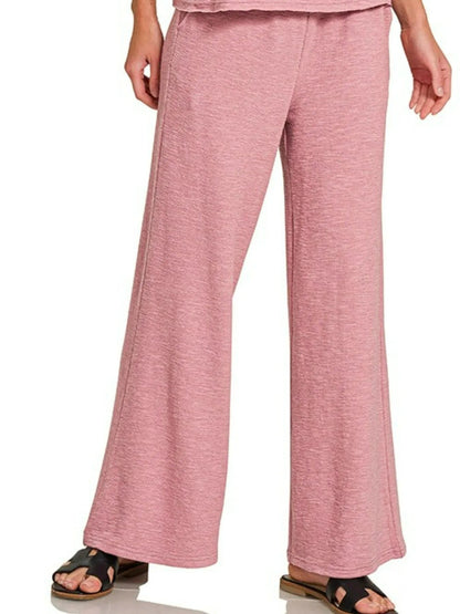 Zenana Cotton Slub Tank and Pants Set West2East Surf