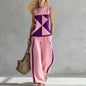 Women's Sleeveless Printed Tank Top & Wide-Leg Pants Two-Piece Set FitiqueFit