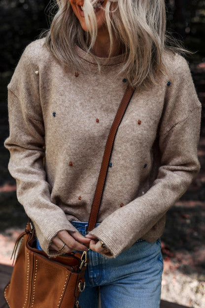 Polka Dot Drop Shoulder Sweater Shop Style & More | Fresh Looks, Everyday Deals & Free Shipping