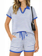 Striped Short Sleeve Polo and Shorts Set New Era Fashion LLc