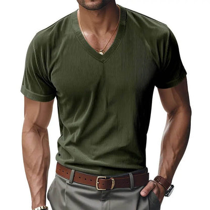 Loose Casual Men's V-neck Short Sleeve SnagBag