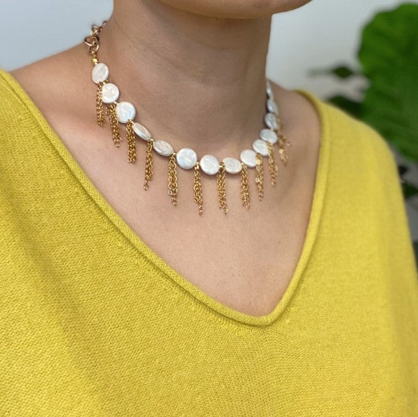 Chain Fringe Shell Pearl Necklace Shop Style & More | Fresh Looks, Everyday Deals & Free Shipping