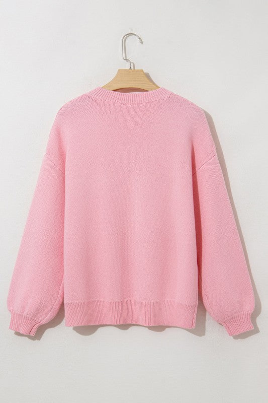 Bow Valentine Long Sleeve Crewneck Sweater Shop Style & More | Fresh Looks, Everyday Deals & Free Shipping