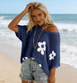 Women's Hollow-Out Drop-Shoulder Loose Knit Top FitiqueFit