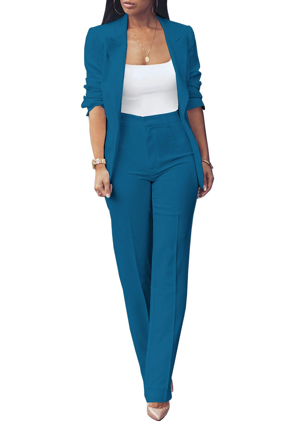 Pure Long Sleeveless Simple Draping Wide Leg Casual Suit See size chart under “more details” The Fashion Celestial