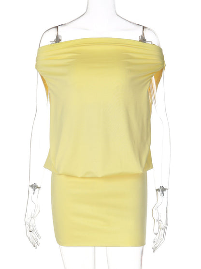 Off-Shoulder Ruched Bodycon Mini Dress New Era Fashion LLc