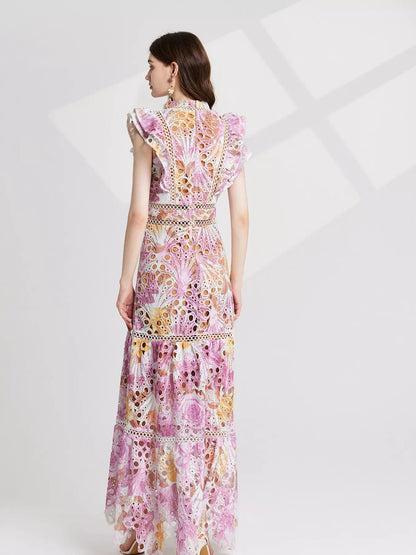 Floral Lace Detail Maxi Dress New Era Fashion LLc