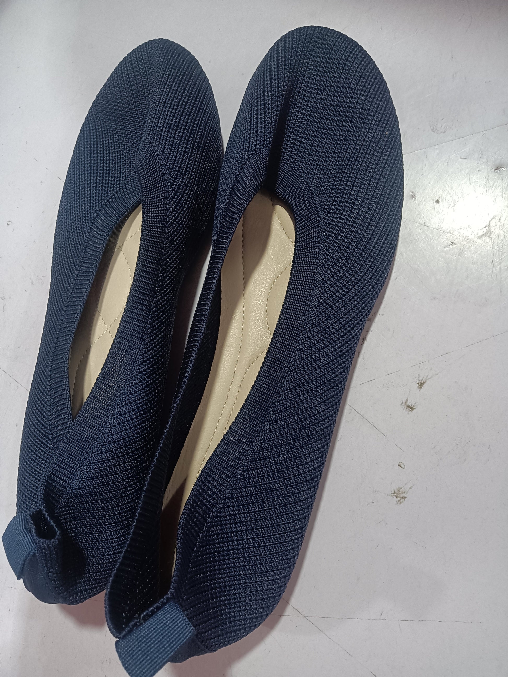 Round Toe Flats Shoes Casual Comfortable Soft Slip On Knit Mesh Shoes For Women See size chart under “more details” The Fashion Celestial