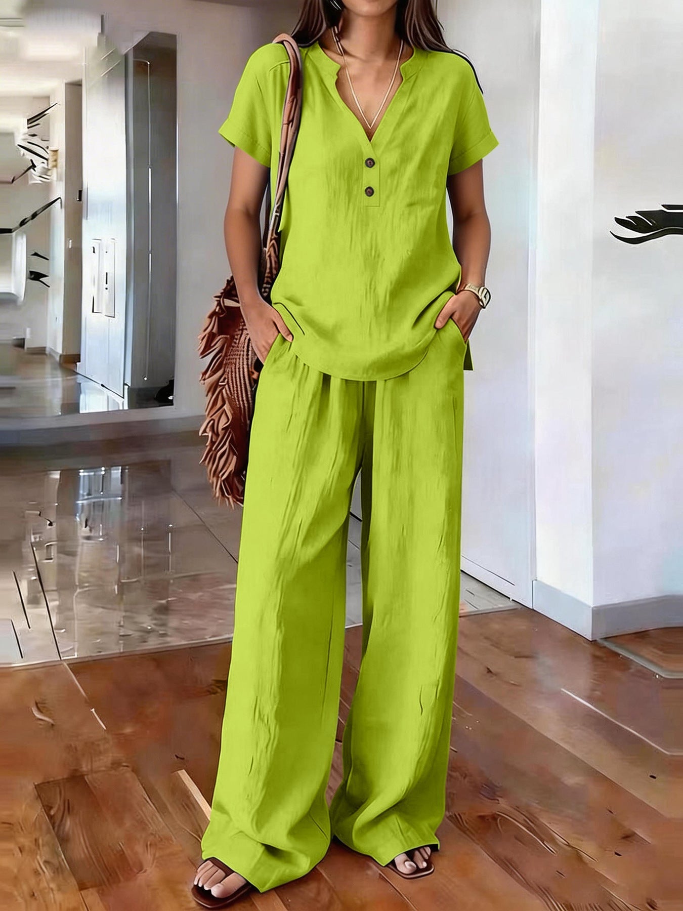 Women’s Casual Solid Color Two Piece Set FitiqueFit