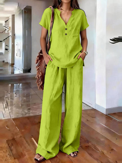 Women’s Casual Solid Color Two Piece Set FitiqueFit
