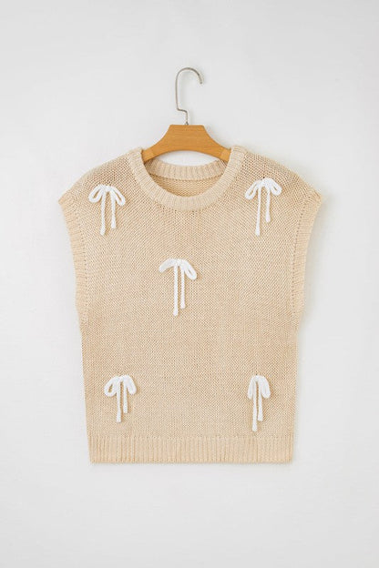 Solid Bow Applique Cap Sleeve Sweater Shop Style & More | Fresh Looks, Everyday Deals & Free Shipping