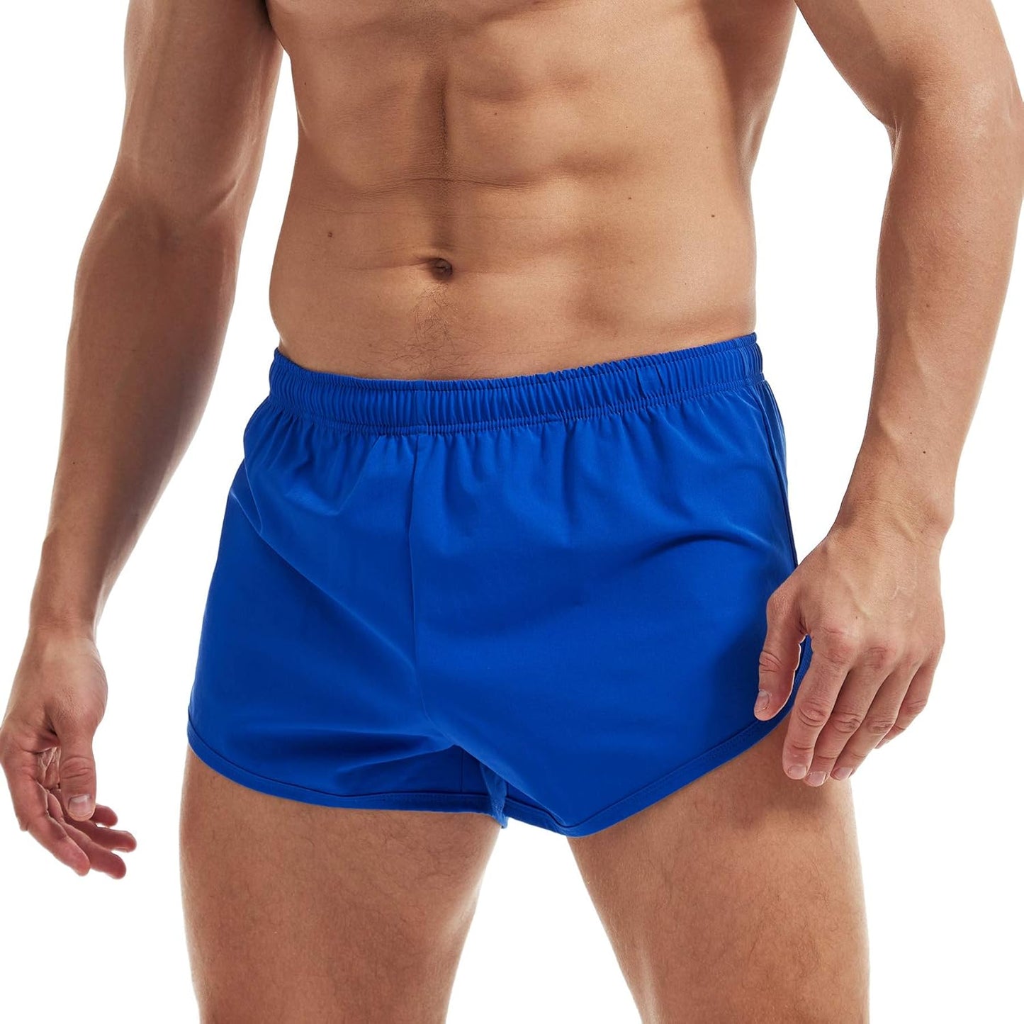 Solid Running Shorts for Men 3 Inch Jogging Road Track Running Shorts with Pockets Ranger Panties for Men