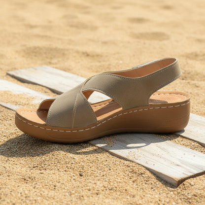 Women's Platform Roman Sandals | Open Toe Velcro Beach Sandals FitiqueFit