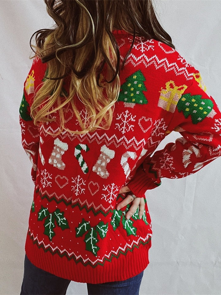 Women’s Stylish Loose Round Neck Long-Sleeved Sweater FitiqueFit