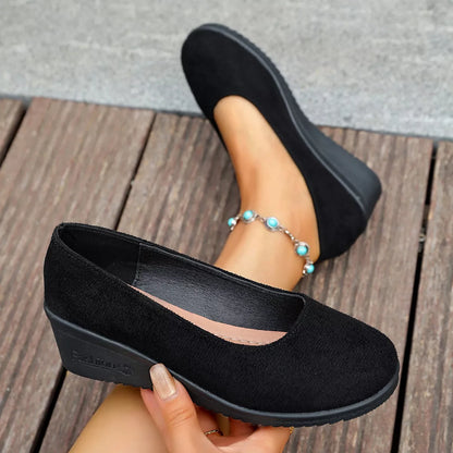 Wedge Heel Slip-On Loafers FitiqueFit