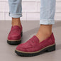 Thick-Sole Solid Color Loafers Women | Trendy Chunky Flats FitiqueFit