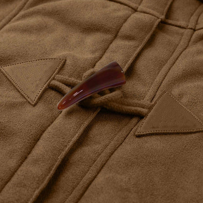 Sherpa-Lined Duffle Toggle Jacket with Hood — Warm Hooded Fleece Coat FitiqueFit