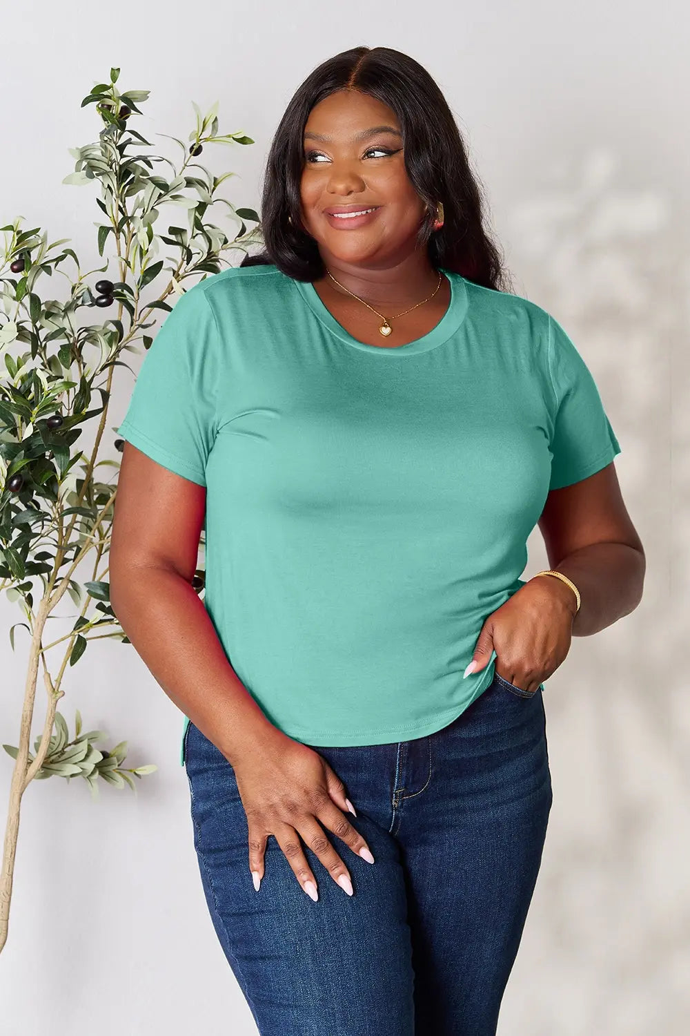 Basic Bae Full Size Round Neck Short Sleeve T-Shirt West2East Surf