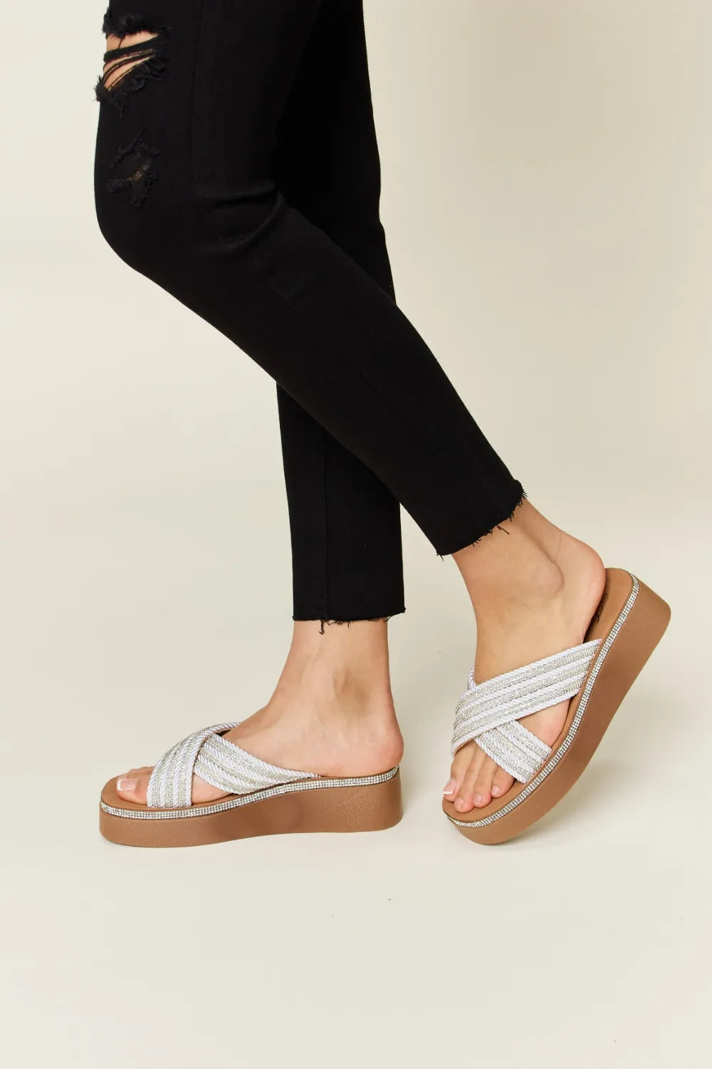 Forever Link Rhinestone Platform Wedge Sandals New Era Fashion LLc