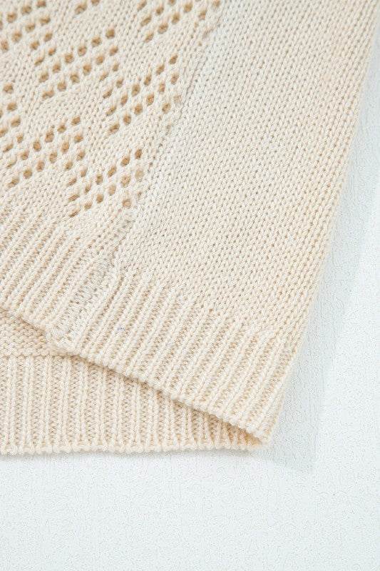 Solid Hollowed Knit Open Front Cardigan Sweater Shop Style & More | Fresh Looks, Everyday Deals & Free Shipping