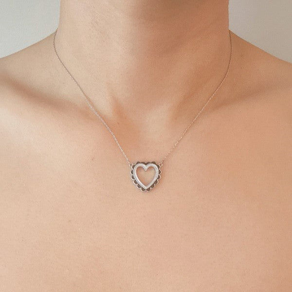 Preciously Scallop Edged Heart Necklace Shop Style & More | Fresh Looks, Everyday Deals & Free Shipping