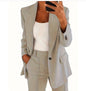 Lapel Blazer & Slim-Fit Trousers Two-Piece Suit – 10 Colors XS–5XL FitiqueFit