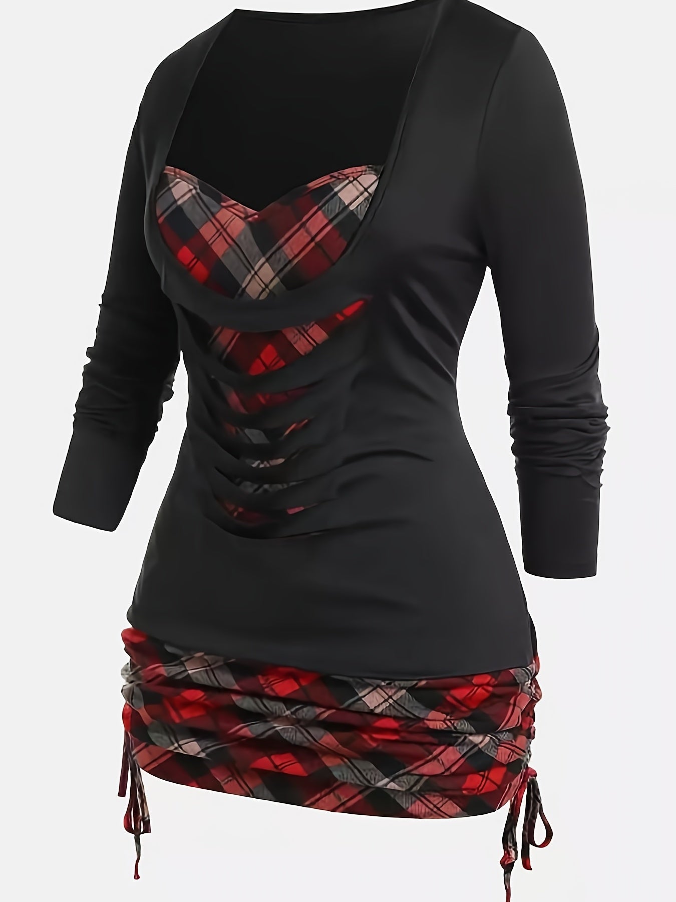 2022 Autumn/Winter New Arrival Women's Printed Faux 2pcs Long Sleeve T-Shirt for Cross-Border Independent Stores NovaCart
