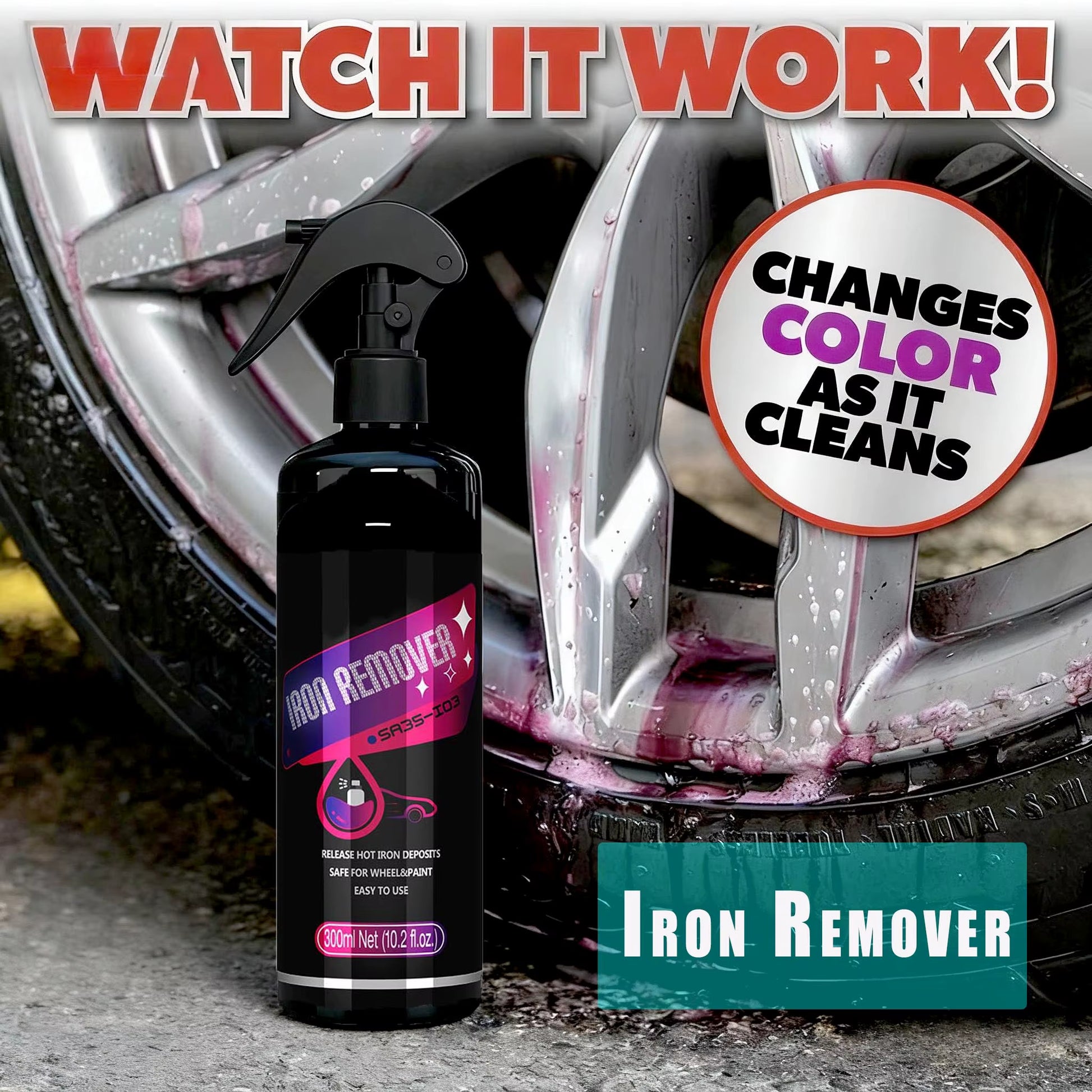 Iron Remover Wheel Rim Cleaner Protect Wheels and Brake Iron Dust Rim Rust Cleaner from Auto Detail Chemical Car Care