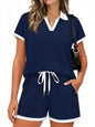 Polo Collar Short Sleeve Top and Shorts Set New Era Fashion LLc