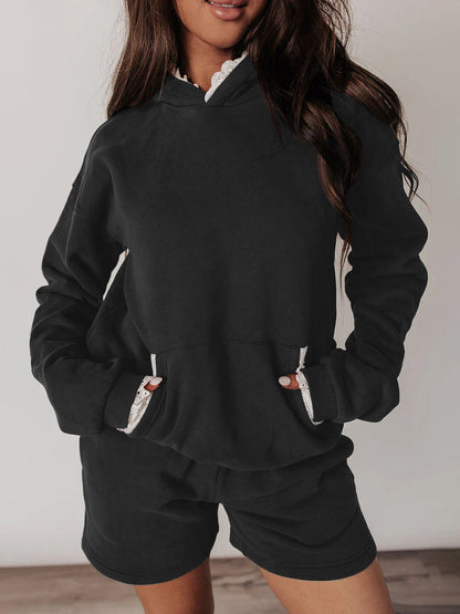Women's Hoodie And High-waisted Shorts Casual Two-piece Set See size chart under “more details” The Fashion Celestial