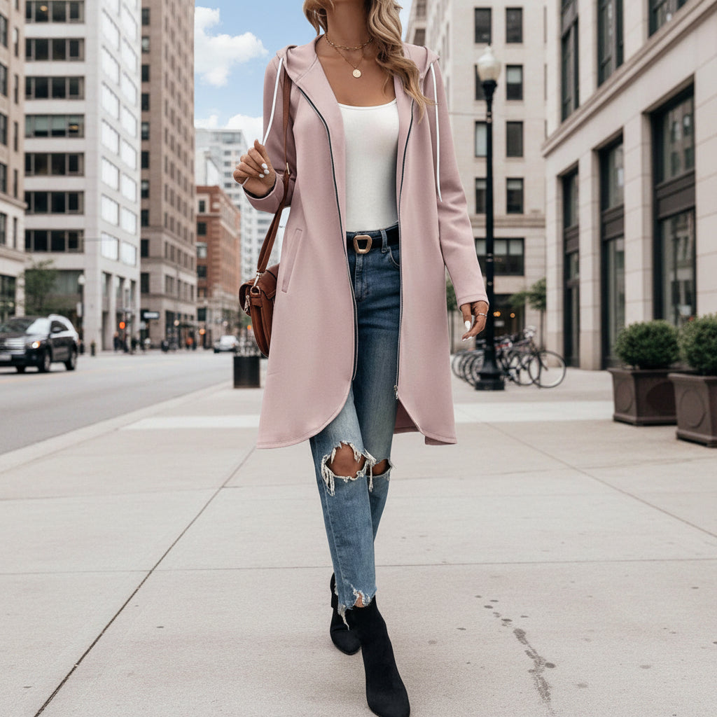 Street Zip Hooded Velvet-Lined Sweatshirt Women | Cozy Streetwear FitiqueFit