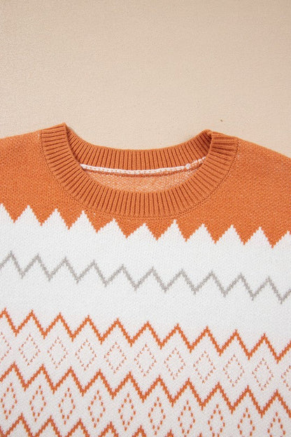 Geometric Zigzag Stripe Crewneck Pullover Sweater Shop Style & More | Fresh Looks, Everyday Deals & Free Shipping