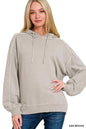 Zenana French Terry Pigment Dye & Enzyme Washing Hoodie West2East Surf