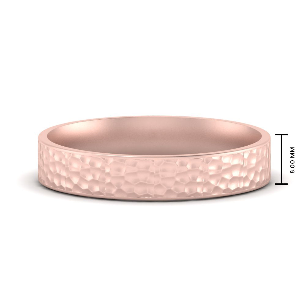 Hammered Finish Mens Wedding Band Fascinating Diamonds
