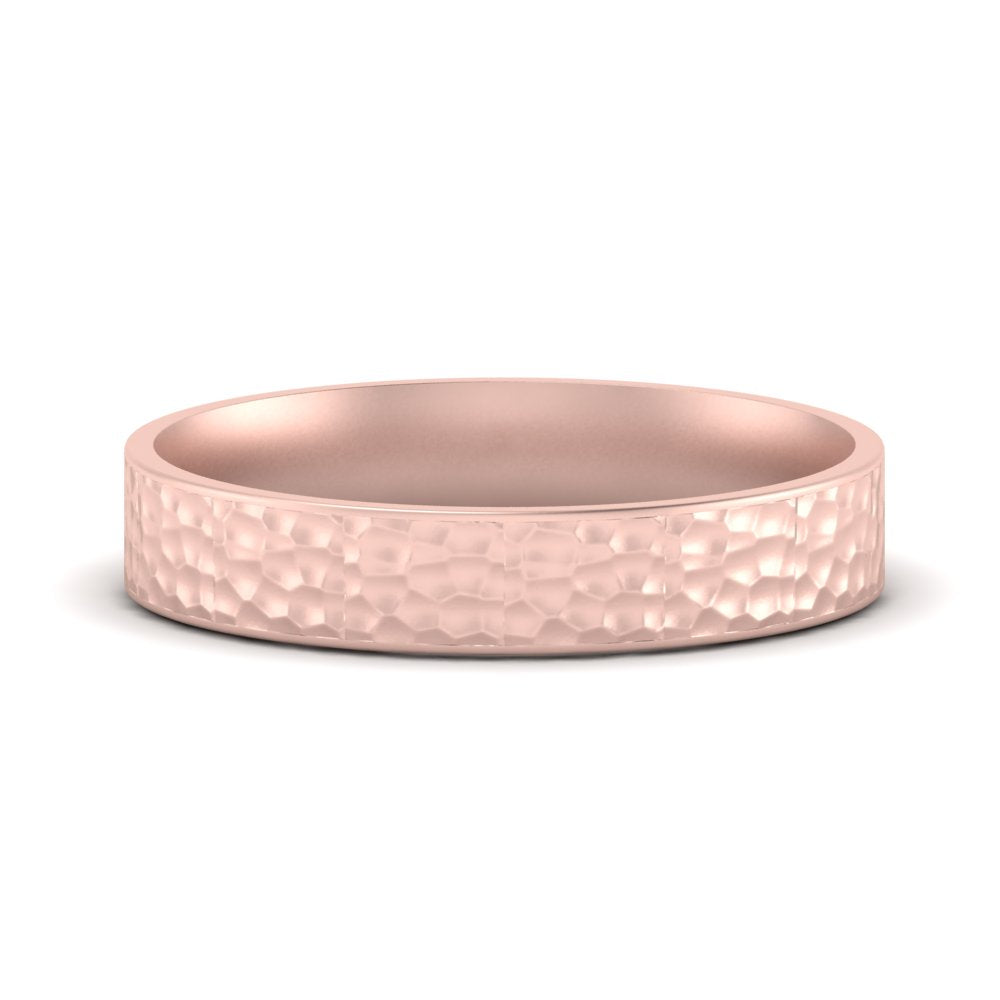 Hammered Finish Mens Wedding Band Fascinating Diamonds