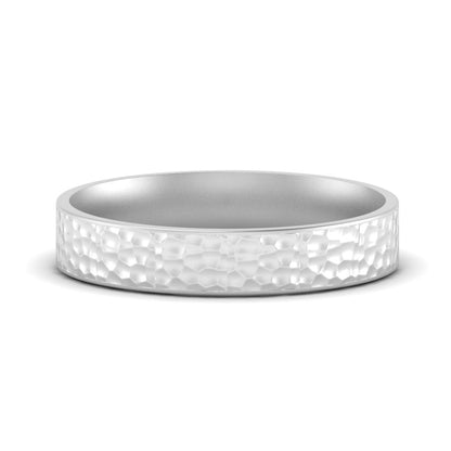 Hammered Finish Mens Wedding Band Fascinating Diamonds