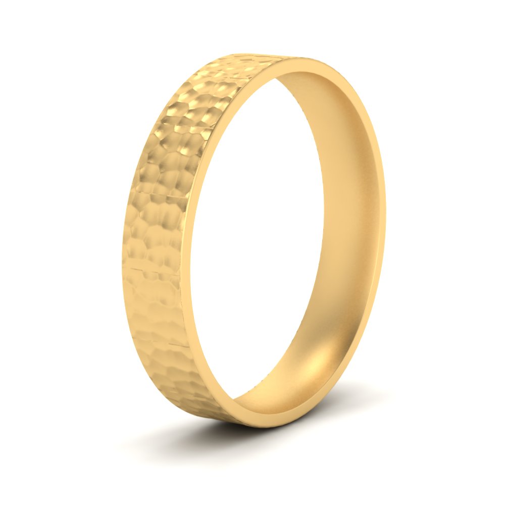 Hammered Finish Mens Wedding Band Fascinating Diamonds