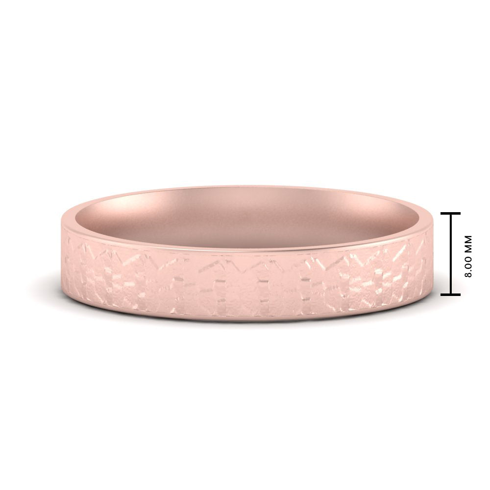 Unique Rock Textured Mens Wedding Band Fascinating Diamonds